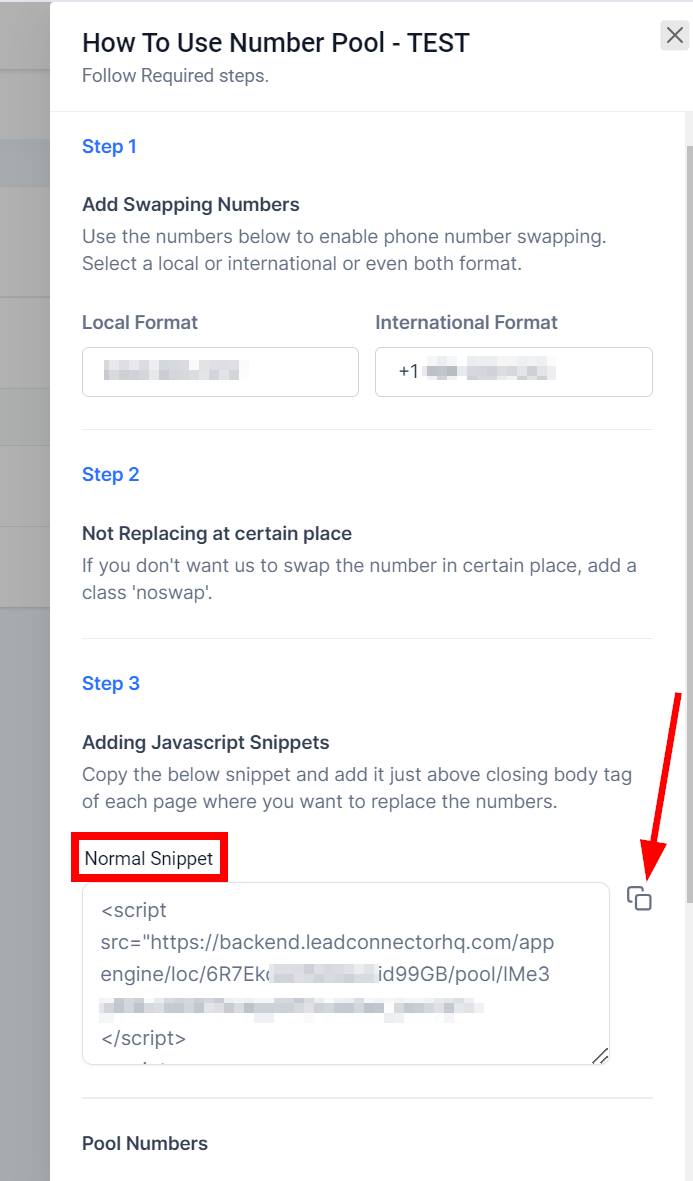 Call Tracking Setup – figure 9
