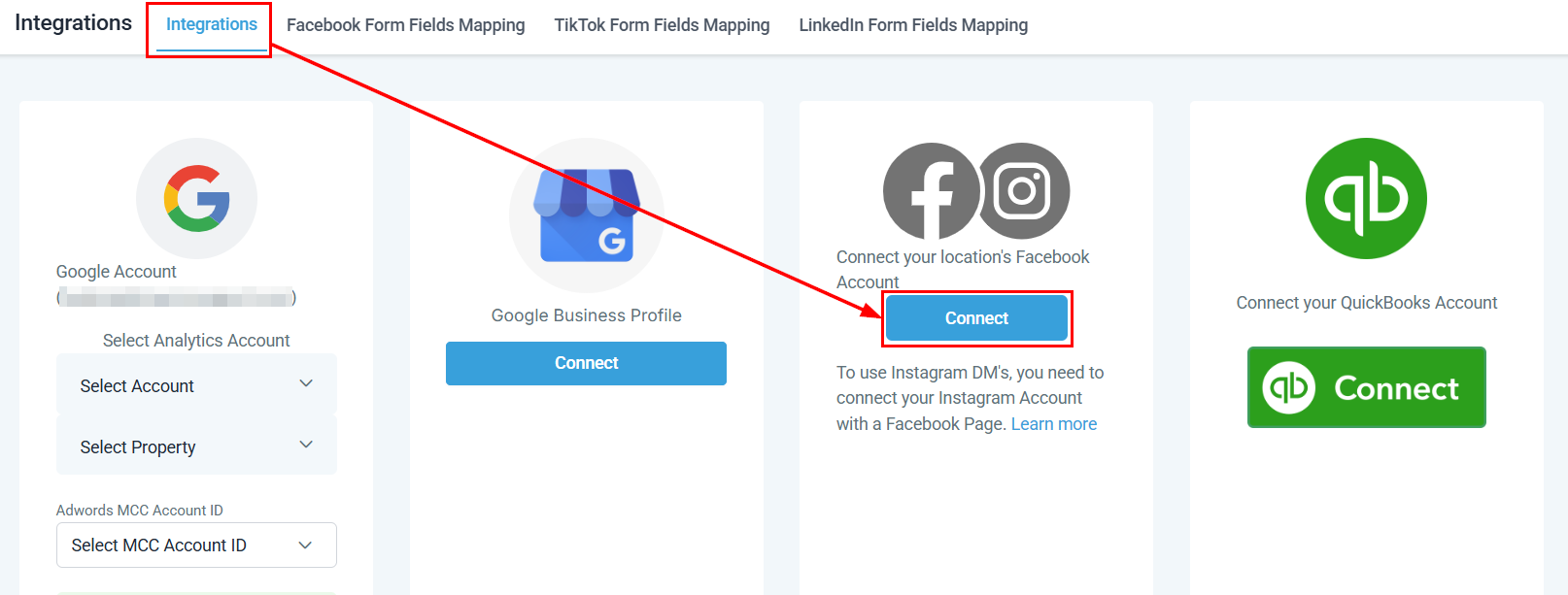 Connecting Facebook & Instagram – figure 1