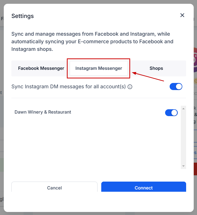 Connecting Facebook & Instagram – figure 13