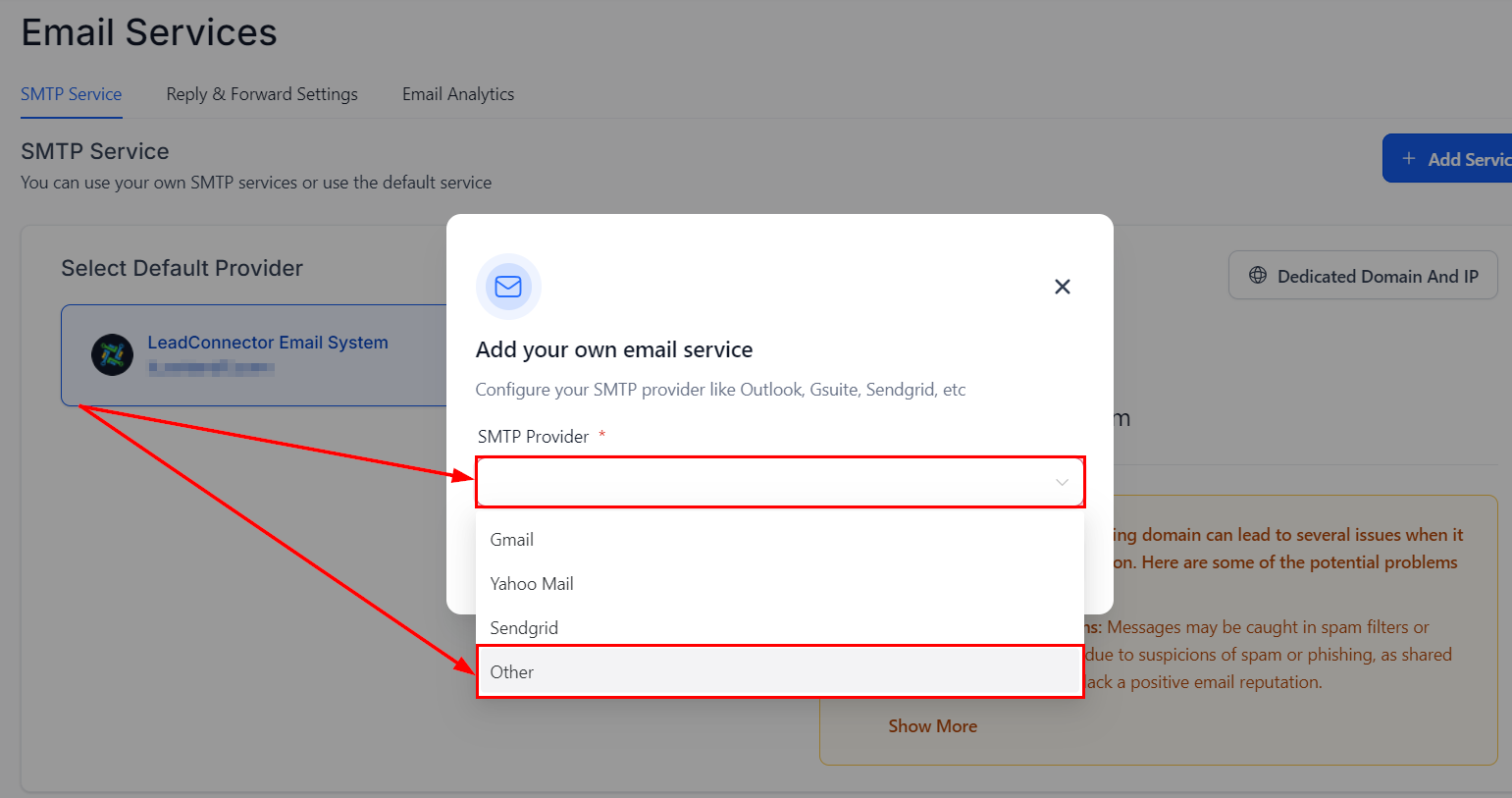 Connecting Mailgun – figure 2