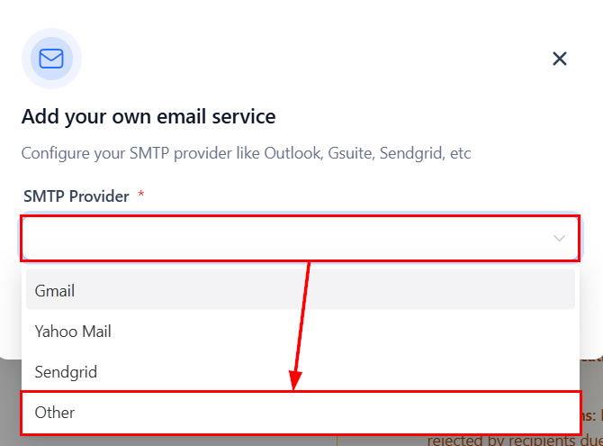 Connecting Other SMTP Email Services – figure 2