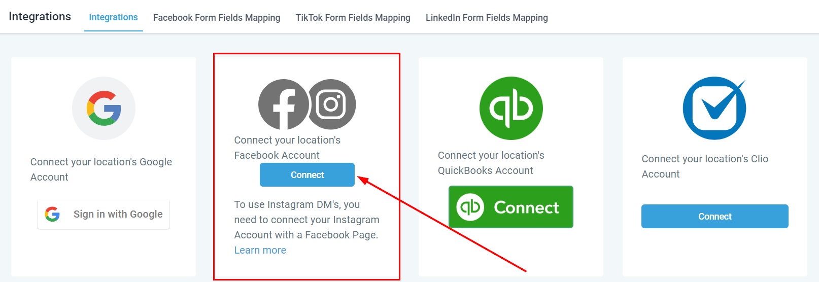 Facebook Integration and Lead Management – figure 1