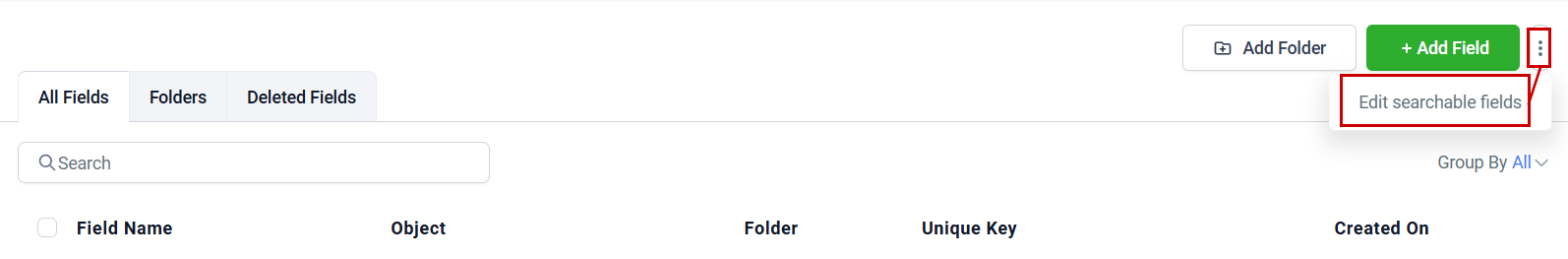 How to Configure Searchable Fields for Objects – figure 1