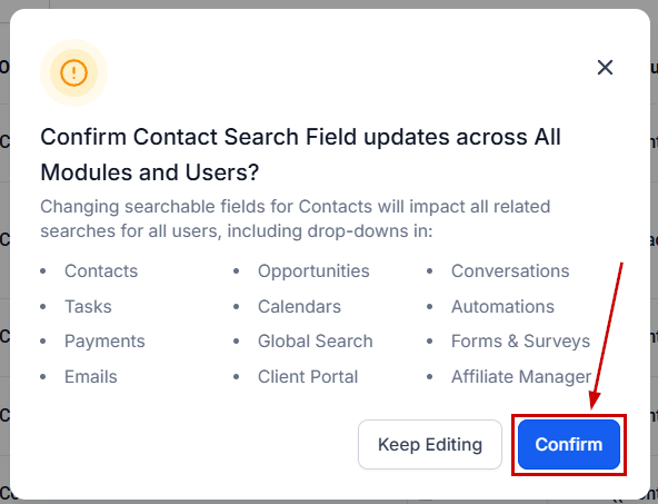 How to Configure Searchable Fields for Objects – figure 5
