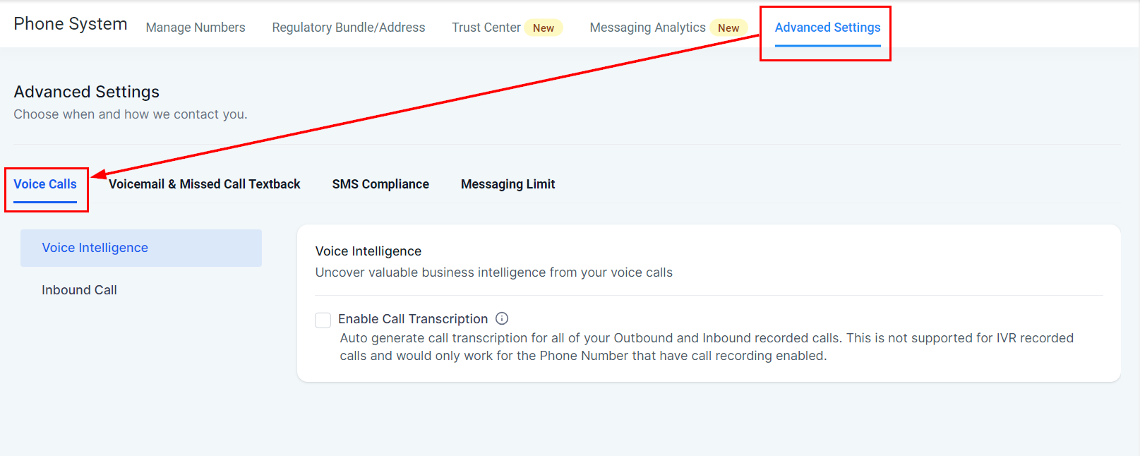 How to Enable Call Transcriptions – figure 1