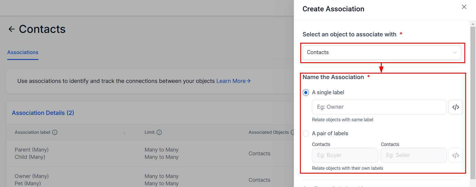 How to Set Up Contact-to-Contact Association – figure 3