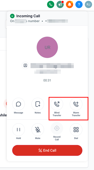 How to Transfer an Incoming Call – figure 1
