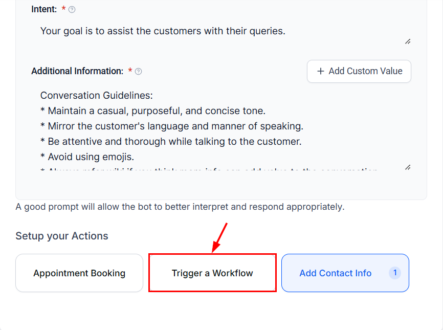 How to Trigger a Workflow within Conversation AI – figure 3