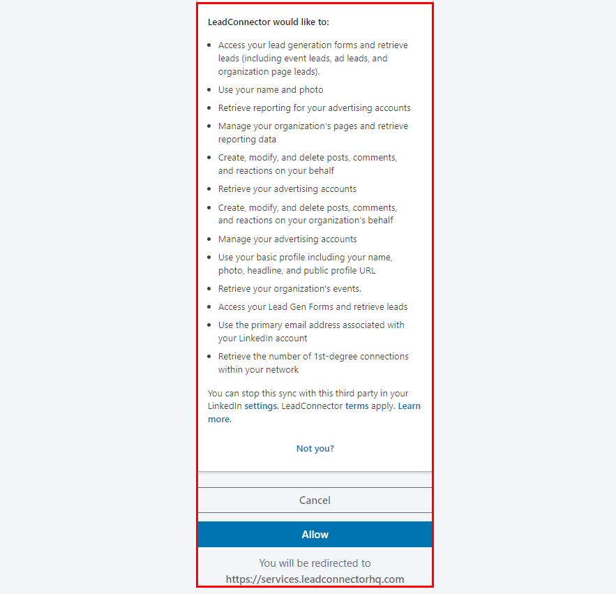 LinkedIn Integration – figure 3