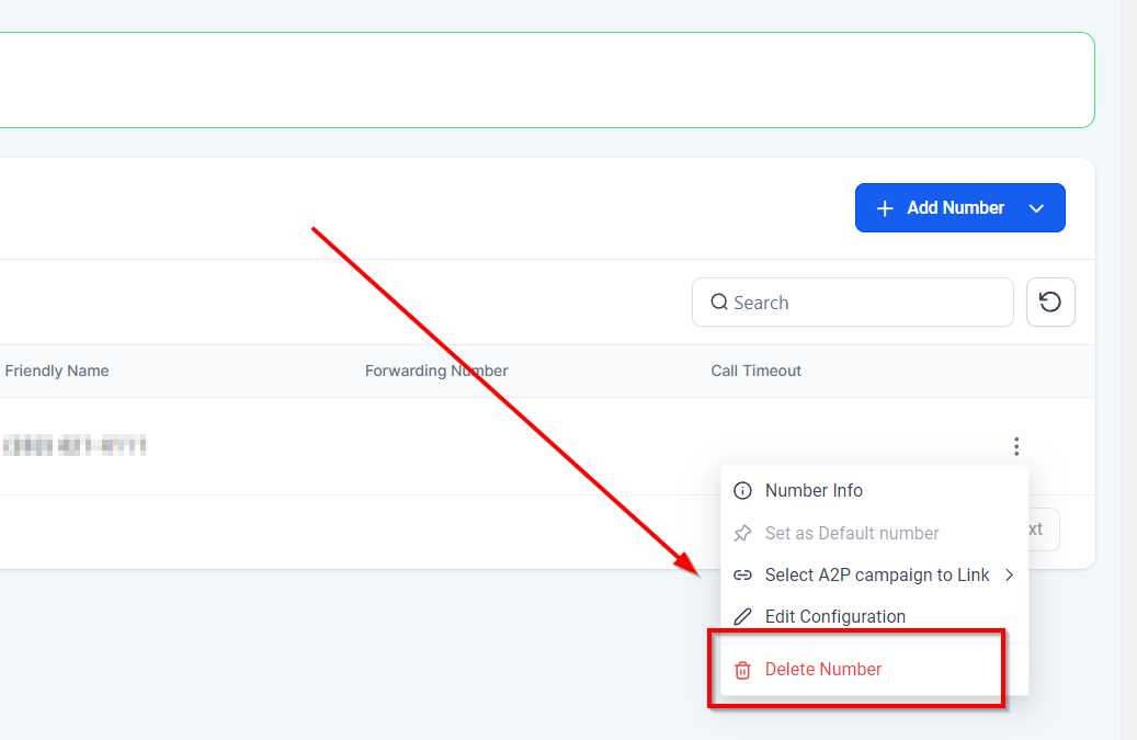 Managing and Deleting Twilio Numbers – figure 1