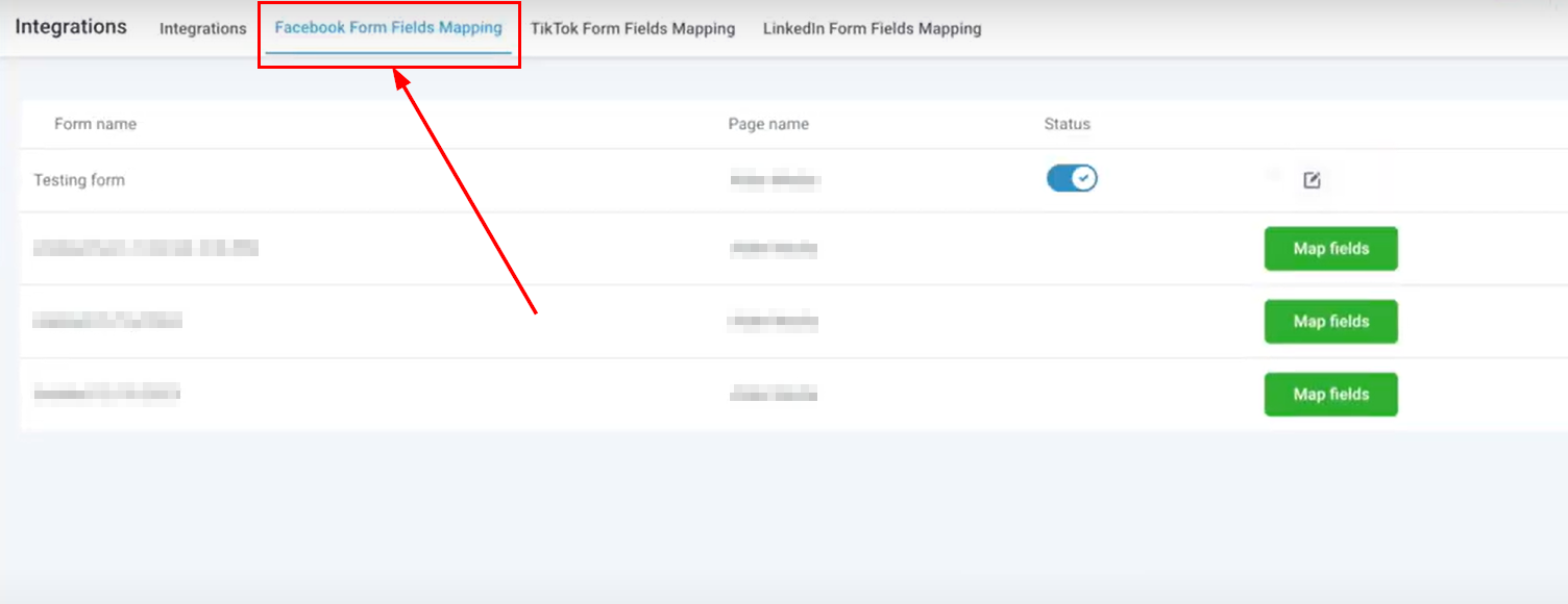 Mapping Facebook Form Fields – figure 1