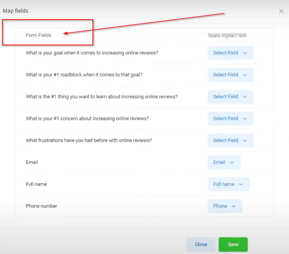Mapping Facebook Form Fields – figure 3