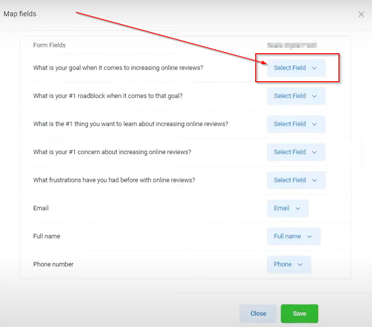 Mapping Facebook Form Fields – figure 4