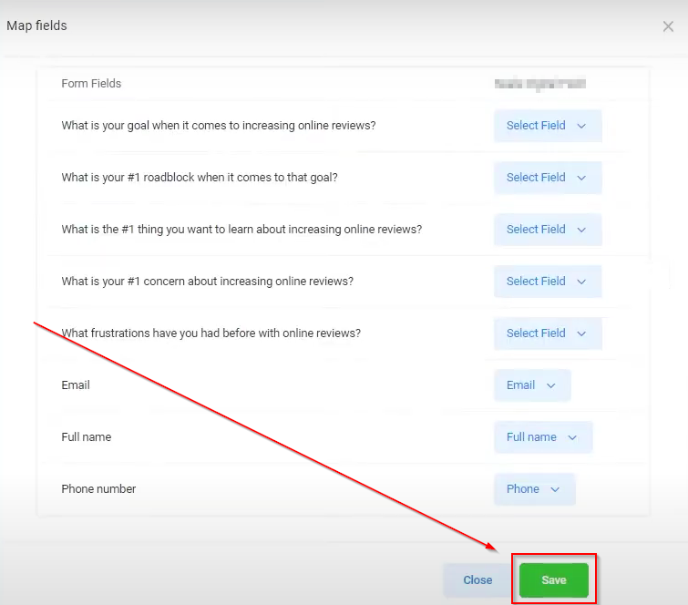 Mapping Facebook Form Fields – figure 5