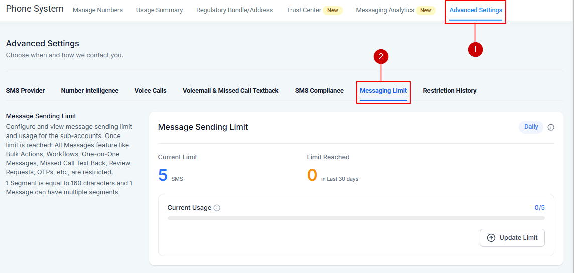 Messaging Ramp Progress Card – figure 1