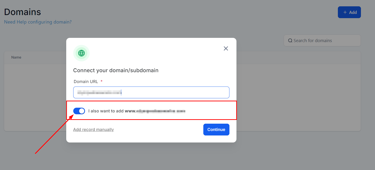 Setting Up Root Domains – figure 3