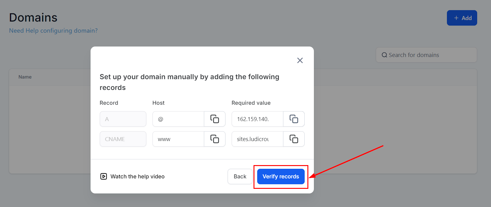 Setting Up Root Domains – figure 4