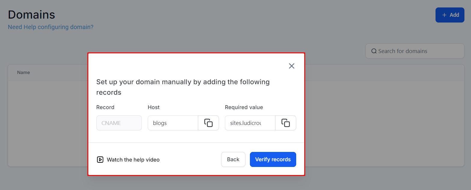 Setting Up Sub-Domains – figure 3