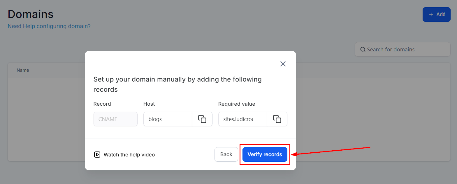 Setting Up Sub-Domains – figure 4