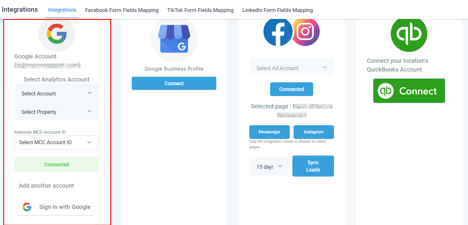Settings Integrations – figure 2