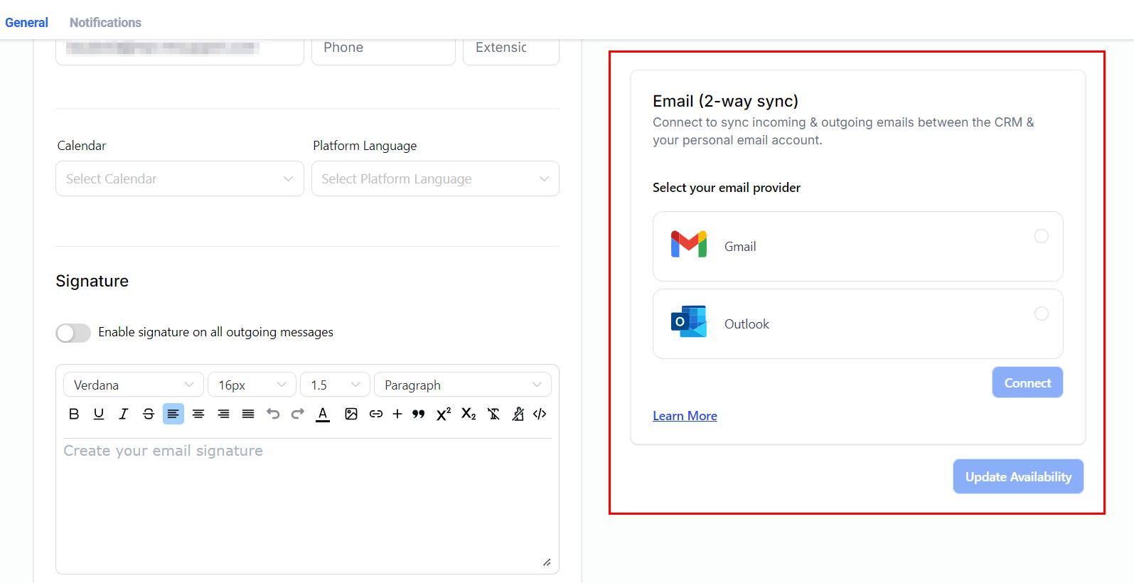 Settings My Profile – figure 4