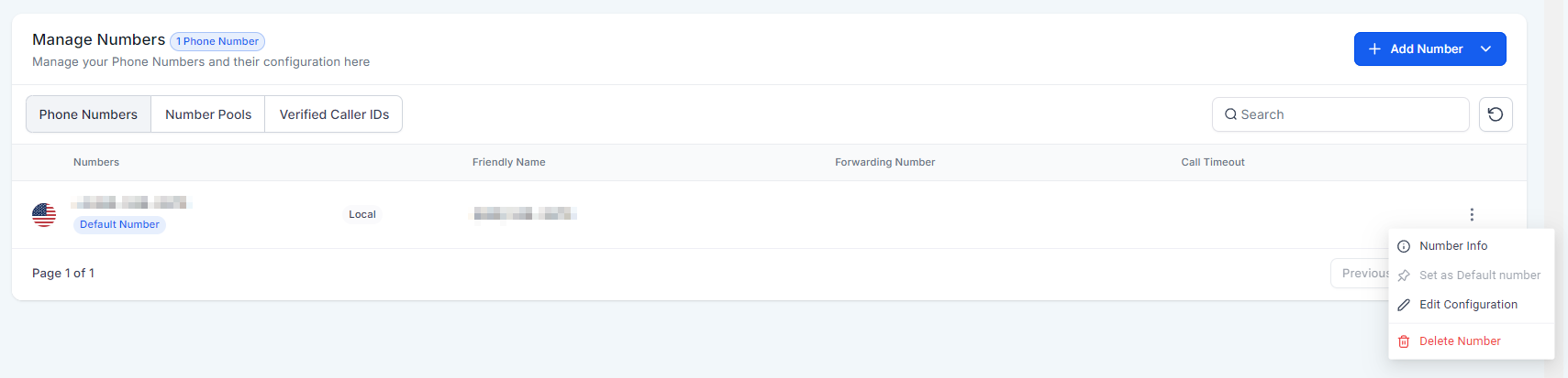 Settings Phone Numbers – figure 4