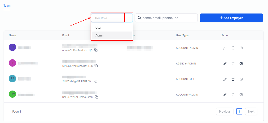 Settings Team Management – figure 2