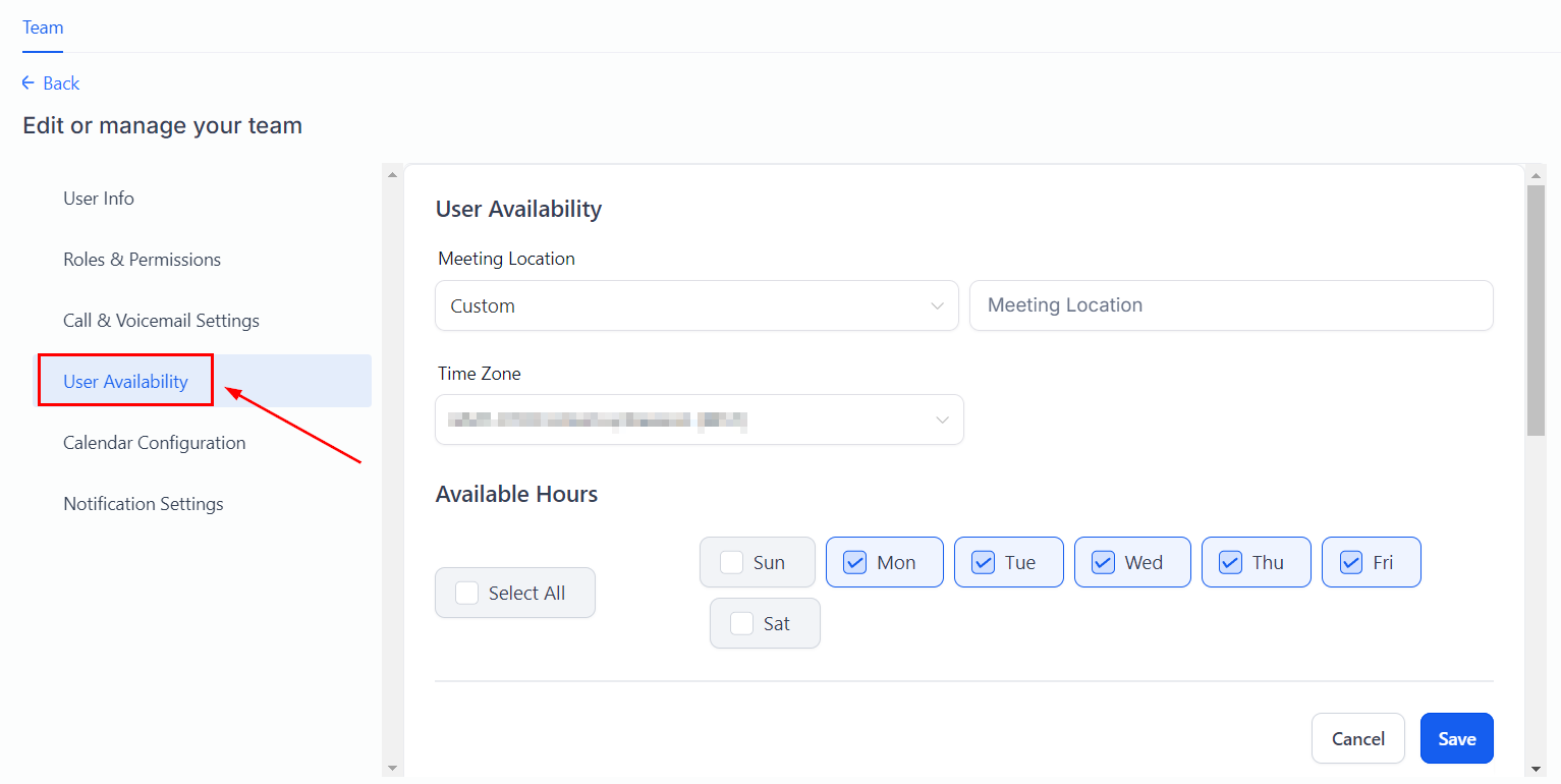 Settings Team Management – figure 13