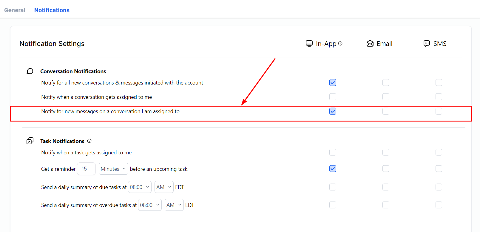 User Notifications – figure 8
