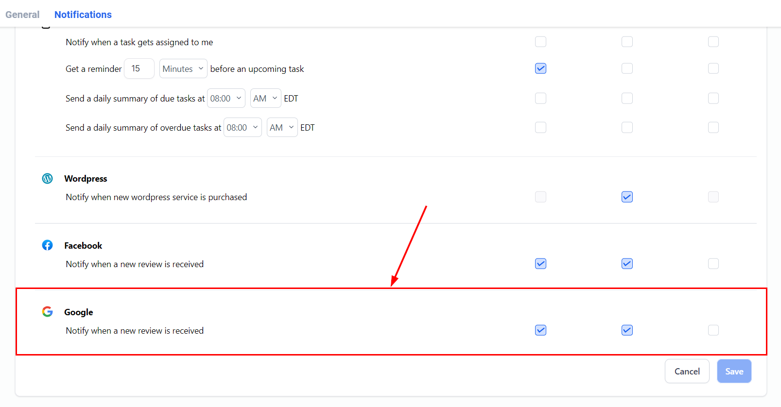 User Notifications – figure 16