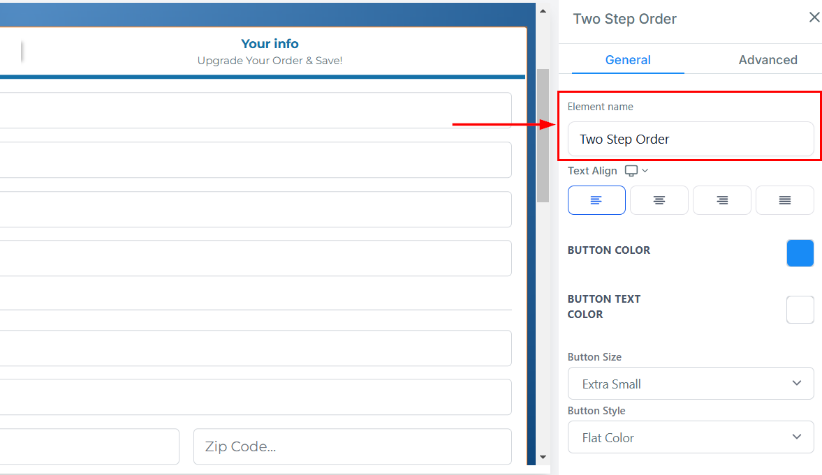 2-Step Order Form – figure 2