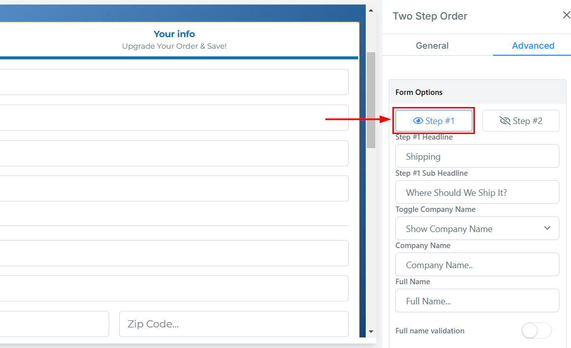 2-Step Order Form – figure 13