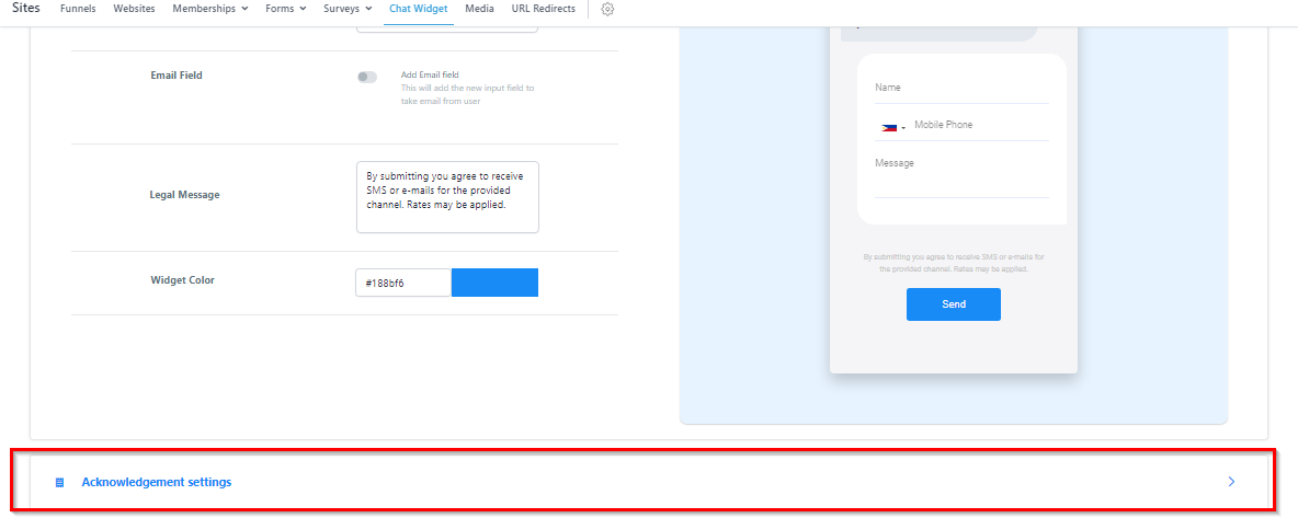 Acknowledgment settings – figure 2