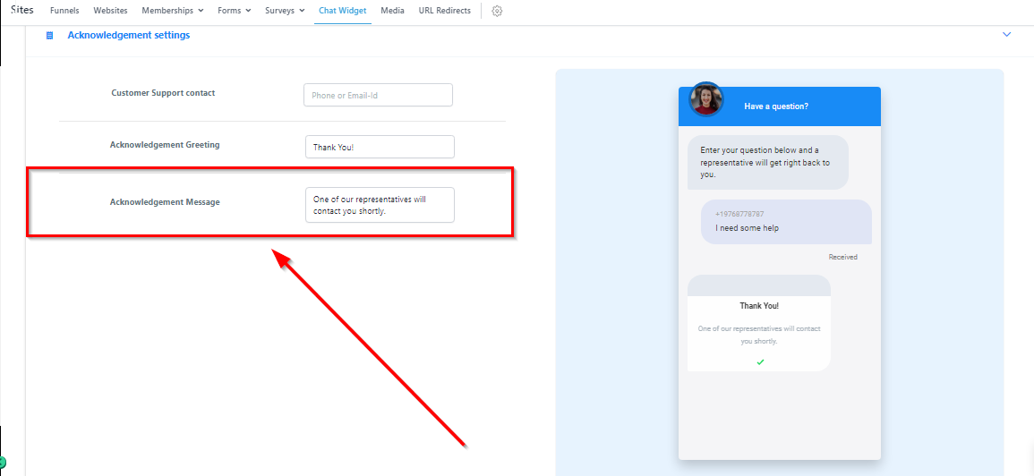 Acknowledgment settings – figure 6