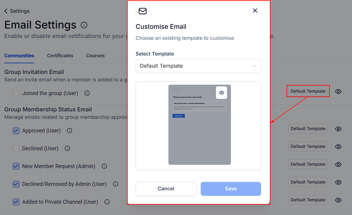 Client Portal Email Settings – figure 4
