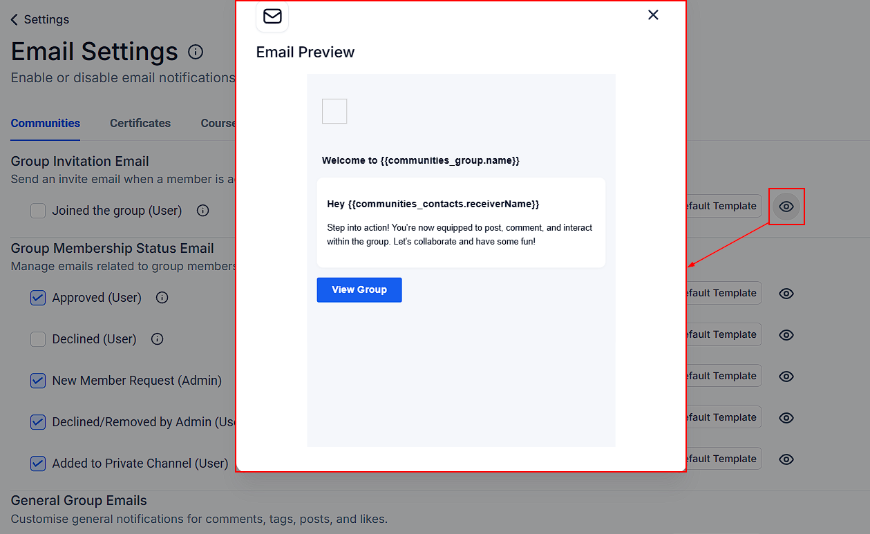 Client Portal Email Settings – figure 5