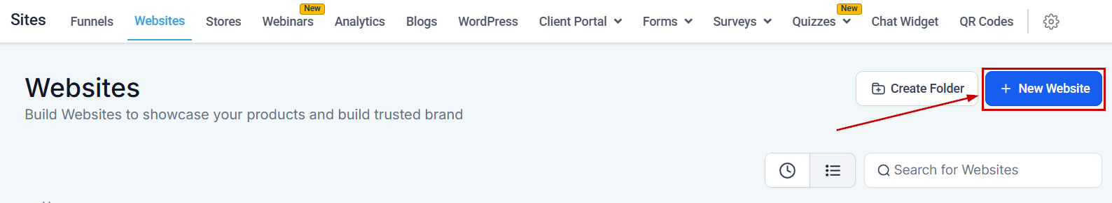 Creating and Managing Custom Websites – figure 1