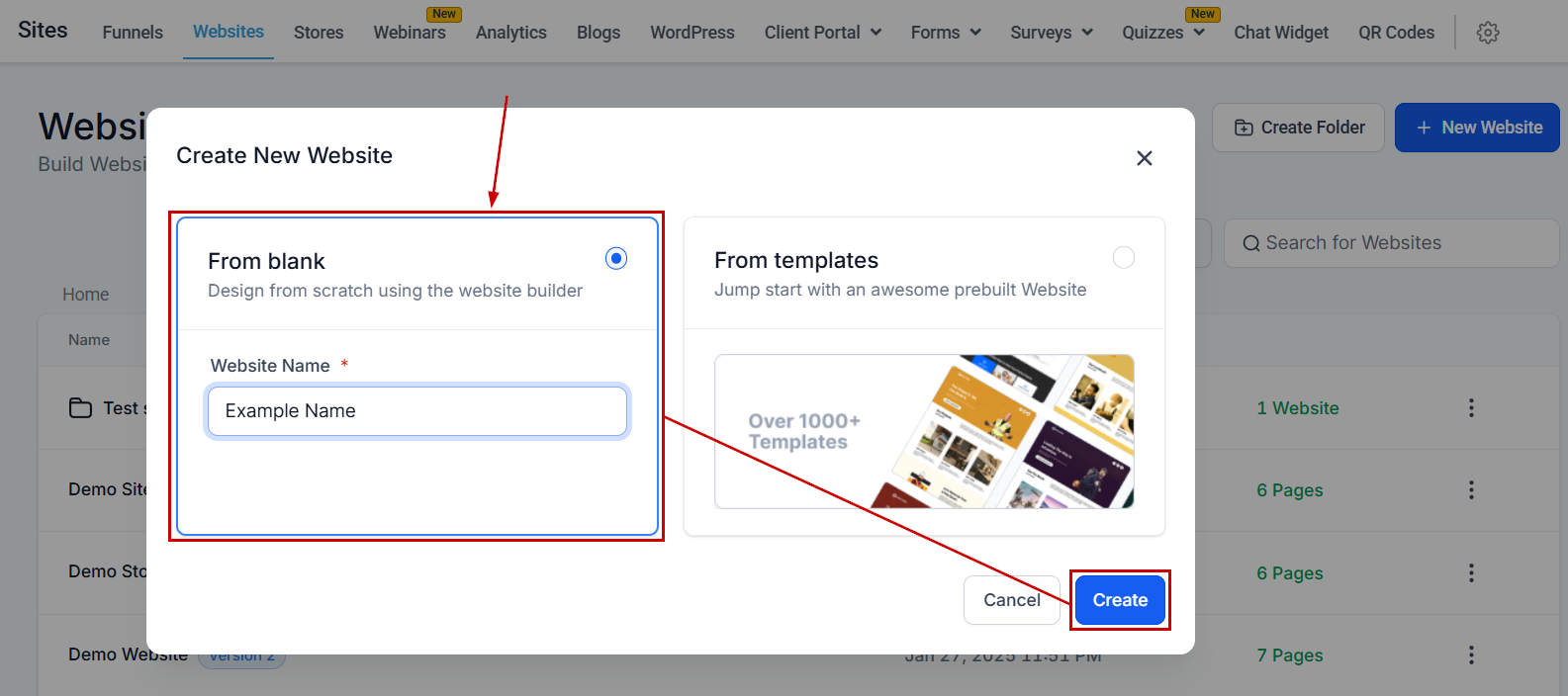Creating and Managing Custom Websites – figure 2