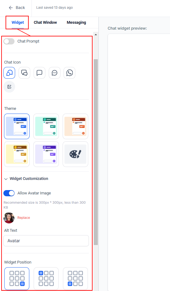 Creating Your Chat Widget – figure 5