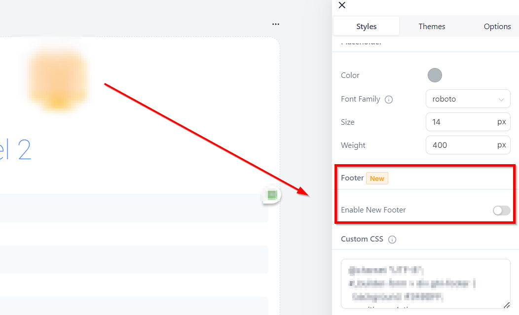 Customizing Survey Footer in Survey Builder – figure 1