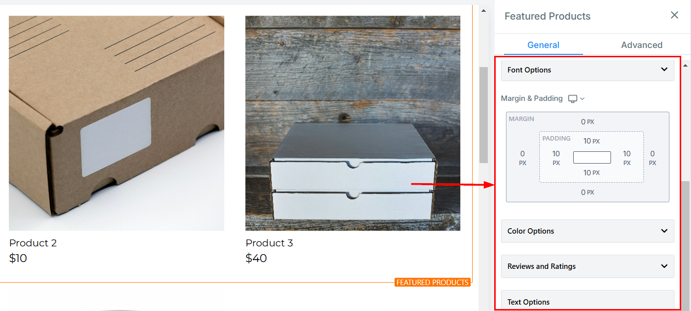 Featured Products Element – figure 7