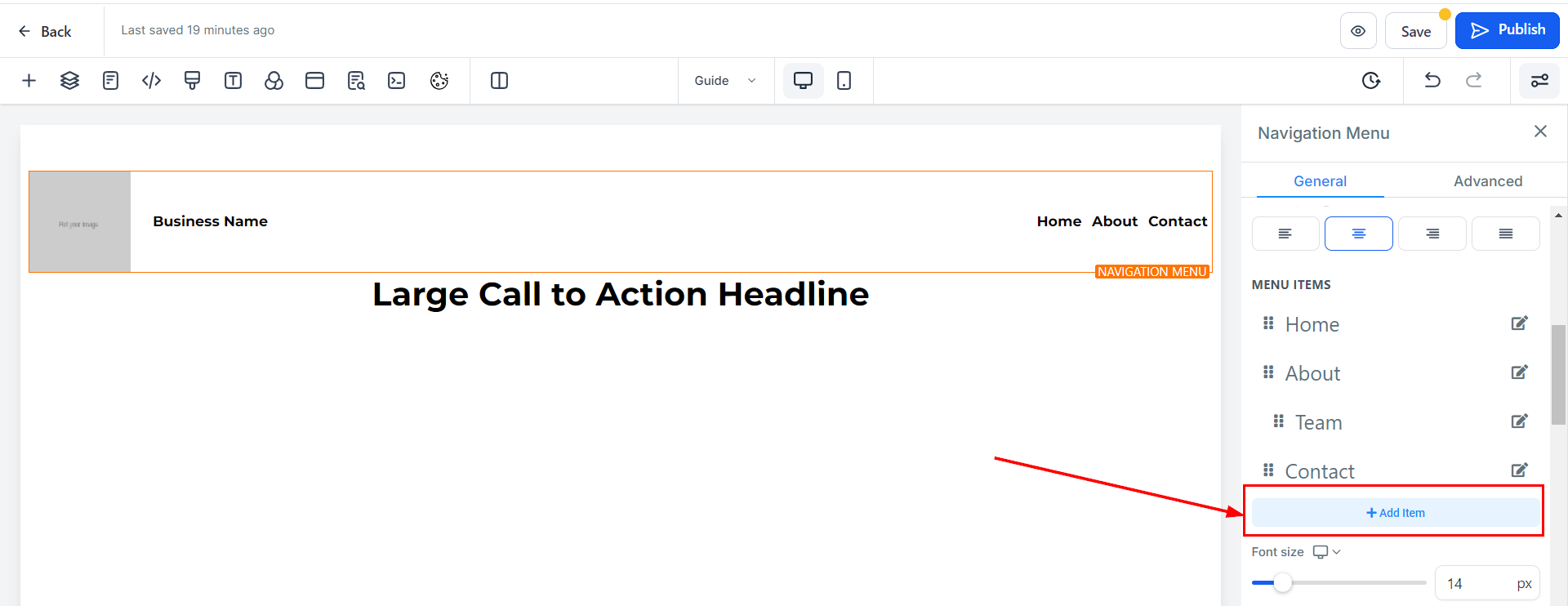 How to Add Items To A Dropdown Within The Navigation Menu – figure 2