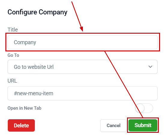 How to Add Items To A Dropdown Within The Navigation Menu – figure 3