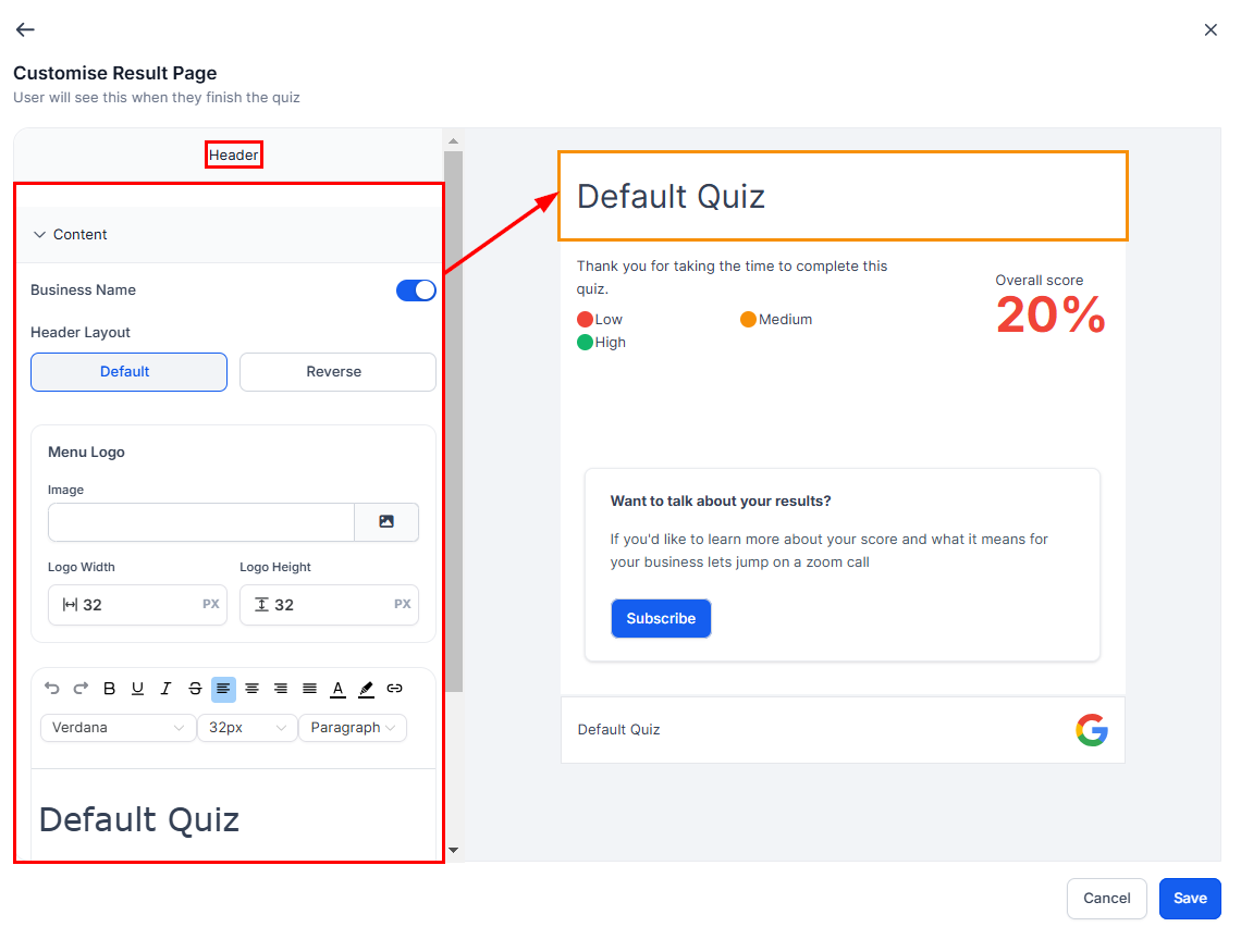How to Customize Your Quiz Result Template – figure 3