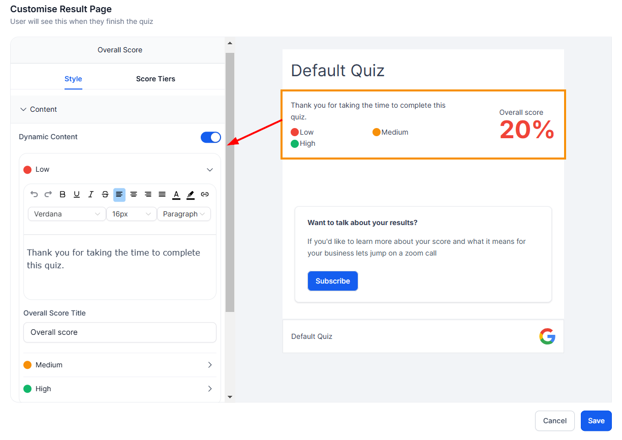How to Customize Your Quiz Result Template – figure 8