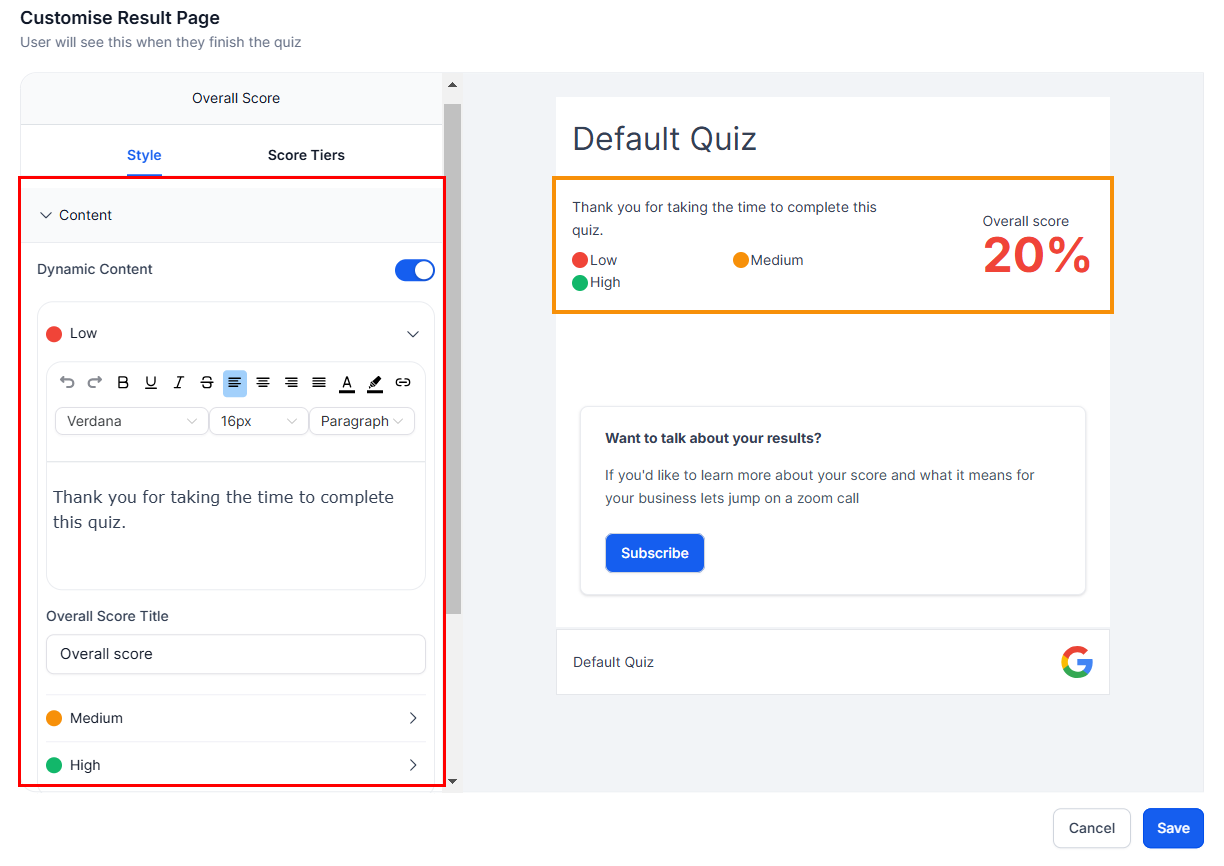 How to Customize Your Quiz Result Template – figure 9