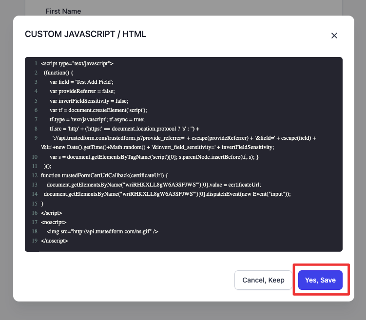 How to Implement ActiveProspect Consent Tracking on Your Form – figure 11