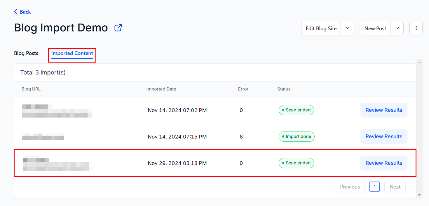 How to Import Blogs – figure 5