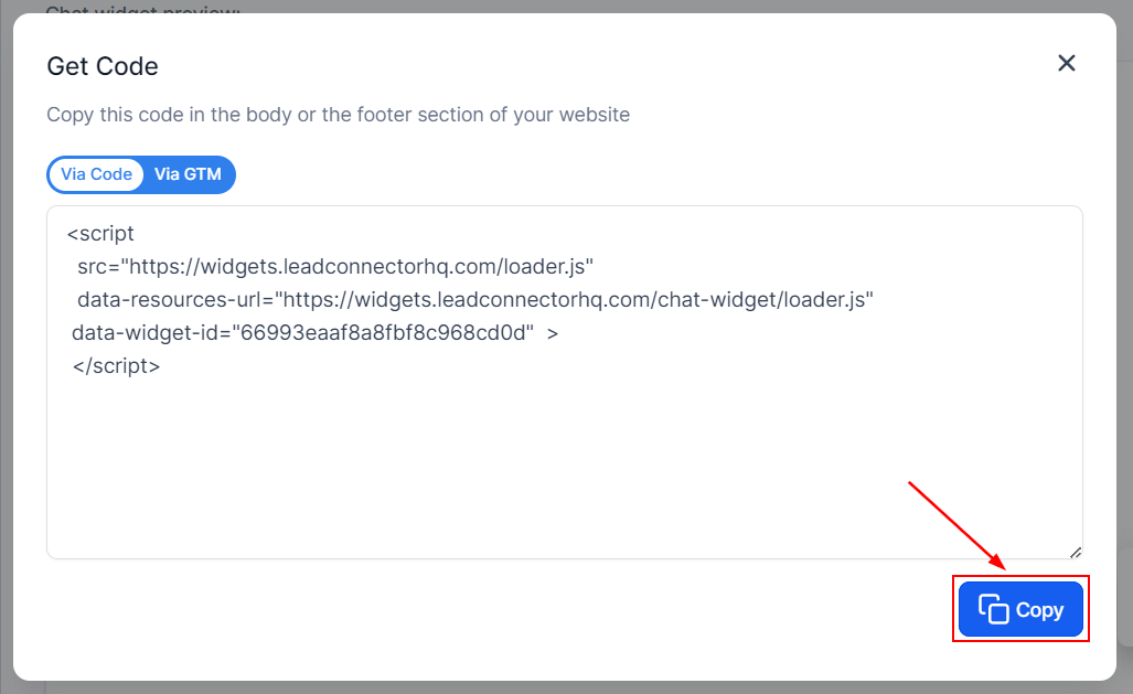 How to Install Your Chat Widget – figure 9