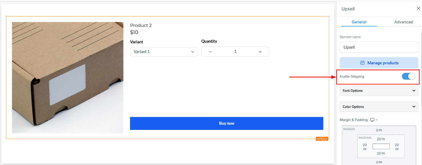 How to Use Upsell Element in Stores – figure 4